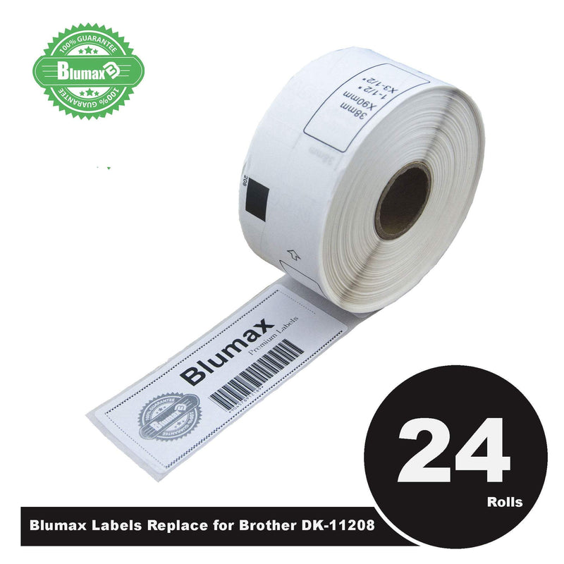 24 Roll Blumax Alternative Large Address White Refill labels for Brother DK-11208 38mm x 90mm 400L Payday Deals