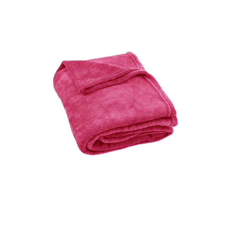 240GSM Urban Ultra Soft Coral Fleece Throw Rug 120 x 150cm Hot Pink Payday Deals