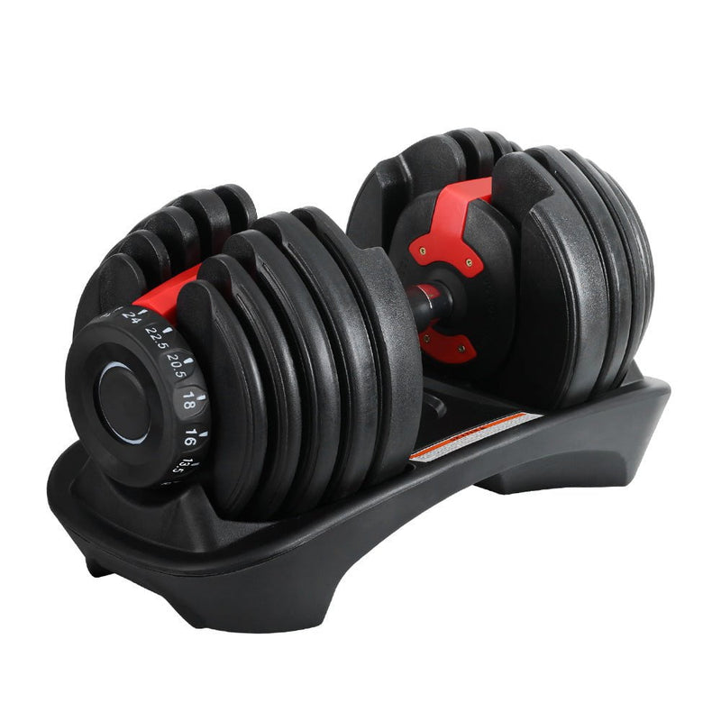 24kg Adjustable Dumbbell Dumbbells Weight Plates Home Gym Fitness Exercise Payday Deals