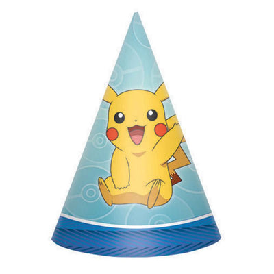 Pokemon Cone Paper Party Hats 8 Pack