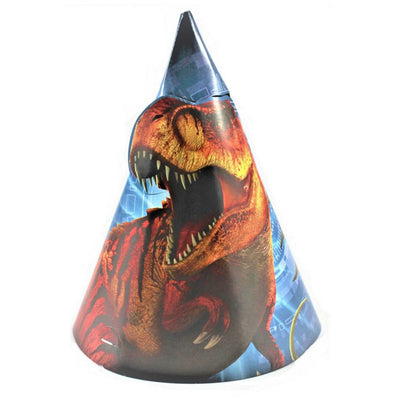 Dinosaur Jurassic World Cone Party Hats 8 Pack