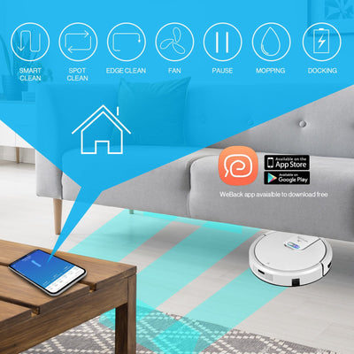 My Genie Gmax Wi-Fi Robotic Vacuum Cleaner - White - Payday Deals