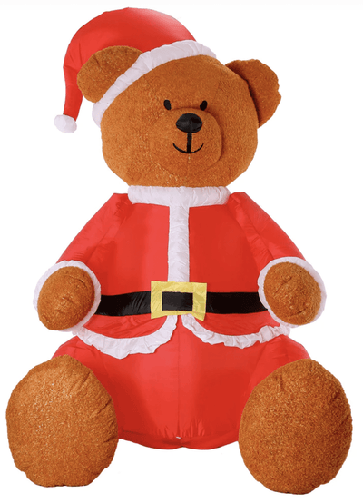 275cm Xmas Christmas Charm Deluxe Inflatable Plush Bear w/ LED Lights  Decoration