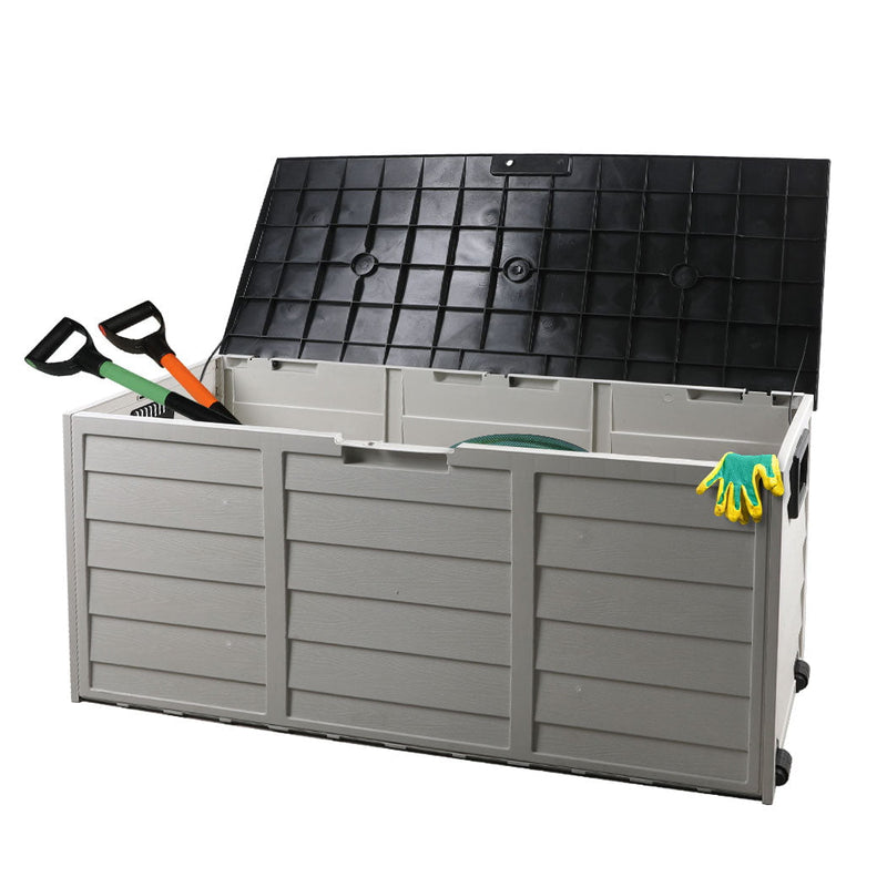 290L Outdoor Storage Box Garden Lockable Toys Tools Container Waterproof Indoor Payday Deals