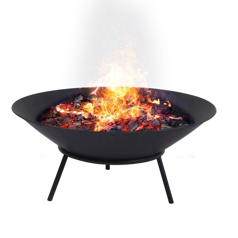 2IN1 Steel Fire Pit Bowl Firepit Garden Outdoor Patio Fireplace Heater 70cm Payday Deals