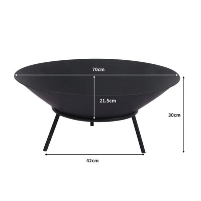 2IN1 Steel Fire Pit Bowl Firepit Garden Outdoor Patio Fireplace Heater 70cm Payday Deals