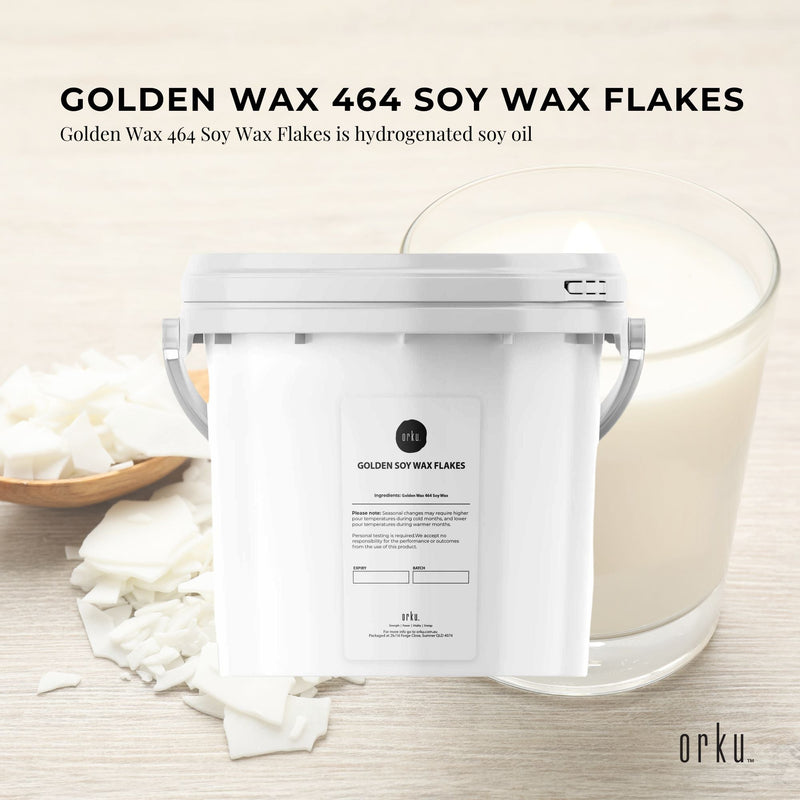 2Kg Golden 464 Soy Wax Flakes Bucket - 100% Pure Natural DIY Candle Melts Chips Payday Deals