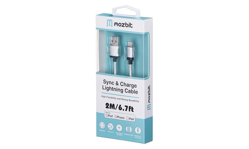Mozbit 2M Aluminium Nylon Lightning Sync & Charge Cable Payday Deals