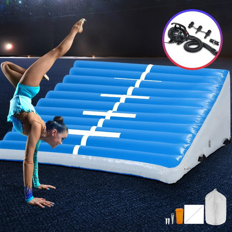 Everfit 2MX2MX0.4M Airtrack Inflatable Air Track Ramp with Pump Incline Mat Floor Gymnastics