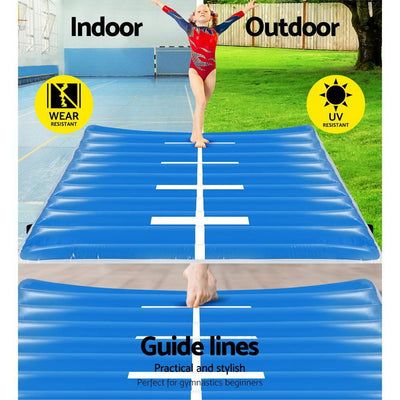 Everfit 2MX2MX0.6M Airtrack Inflatable Air Track Ramp with Pump Incline Mat Floor Gymnastics