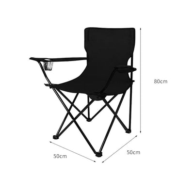 2Pcs Folding Camping Chairs Arm Foldable Portable Outdoor Fishing Picnic Chair Black Payday Deals