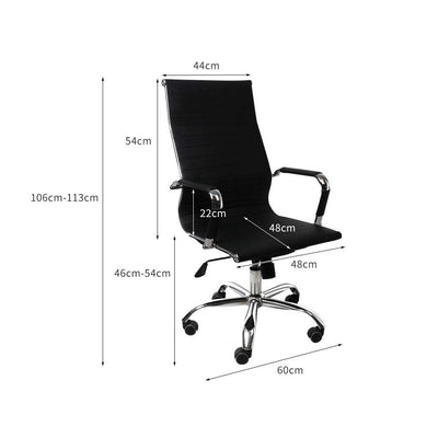 2PCS Office Chair Home Gaming Work Study Chairs PU Mat Seat Back Computer Black Payday Deals