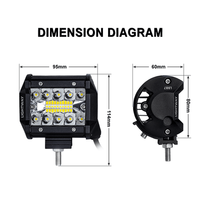 2x 4 inch CREE Combo LED Work Light Bar Off Road Driving Fog Lamp 4WD Reverse