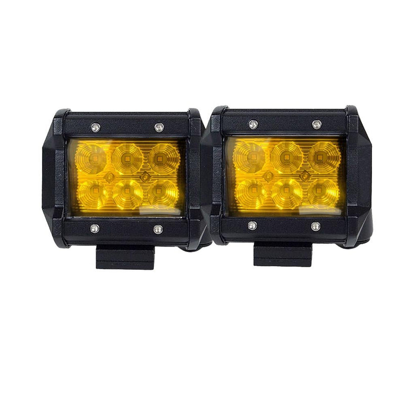 2x 4inch Flood LED Light Bar Offroad Boat Work Driving Fog Lamp Truck Yellow Payday Deals