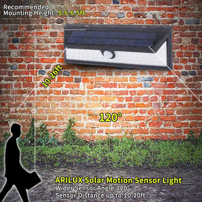 2X 54LED Solar Powered PIR Motion Sensor Outdoor Garden Security Wall Light