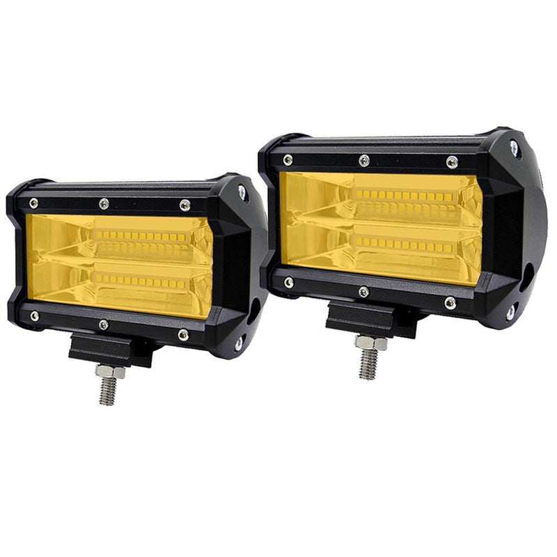 2x 5inch Flood LED Light Bar Offroad Boat Work Driving Fog Lamp Truck Yellow Payday Deals