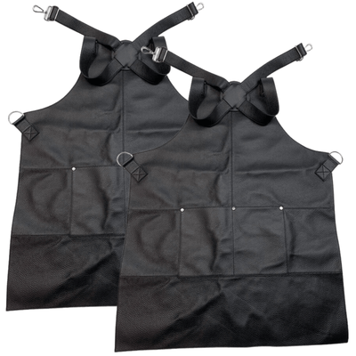 2x BUFFALO LEATHER APRON Cooking Chef Hairdresser Waterproof Durable - Black