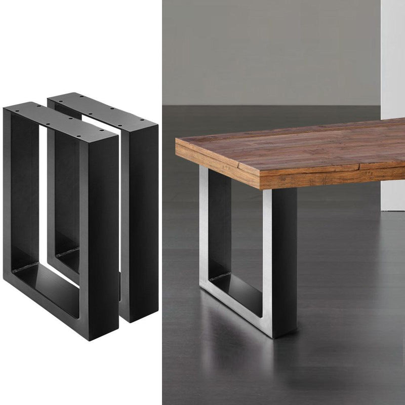 2x Coffee Dining Table Legs Steel Industrial Vintage Bench Metal Box Shape 400MM Payday Deals