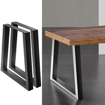 2x Coffee Dining Table Legs Steel Industrial Vintage Bench Metal Trapezoid 710MM Payday Deals