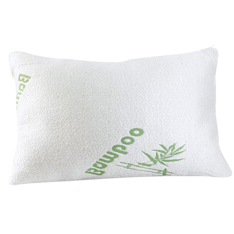 2x DreamZ Luxury Natural Memory Foam Bed Pillows Bamboo Fabric Cover 70x40cm Payday Deals