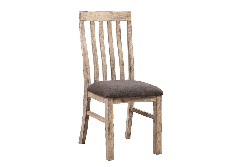 2x Wooden Frame Leatherette in Solid Acacia Wood & Veneer Dining Chairs in Oak Colour Payday Deals