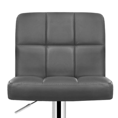 2x Leather Bar Stools NOEL Kitchen Chairs Swivel Bar Stool Gas Lift Grey
