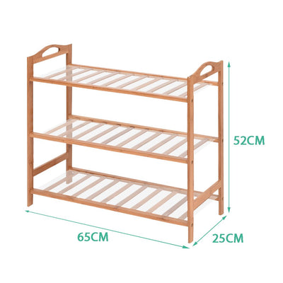 2x Levede 3 Tier Bamboo Shoe Rack Shoes Organizer Storage Shelves Stand Shelf Payday Deals