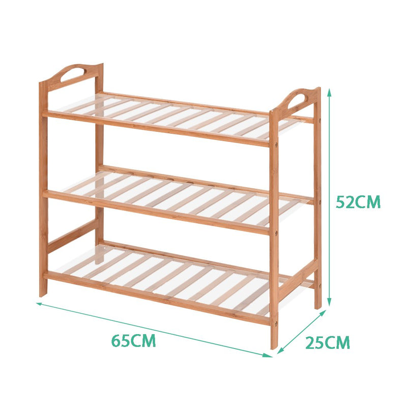 2x Levede 3 Tier Bamboo Shoe Rack Shoes Organizer Storage Shelves Stand Shelf Payday Deals