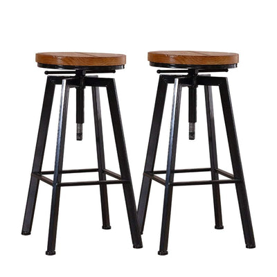 2x Levede Industrial Bar Stools Kitchen Stool Wooden Barstools Swivel Chiars Payday Deals