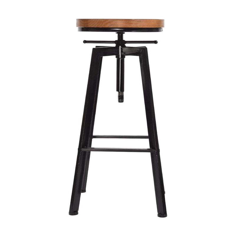 2x Levede Industrial Bar Stools Kitchen Stool Wooden Barstools Swivel Chiars Payday Deals