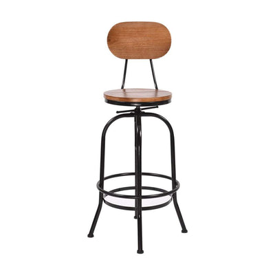2x Levede Industrial Bar Stools Kitchen Stool Wooden Barstools Swivel Vintage Payday Deals