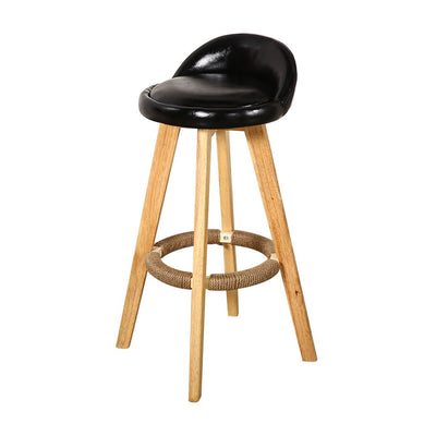 2x Levede Leather Swivel Bar Stool Kitchen Stool Dining Chair Barstools Black Payday Deals