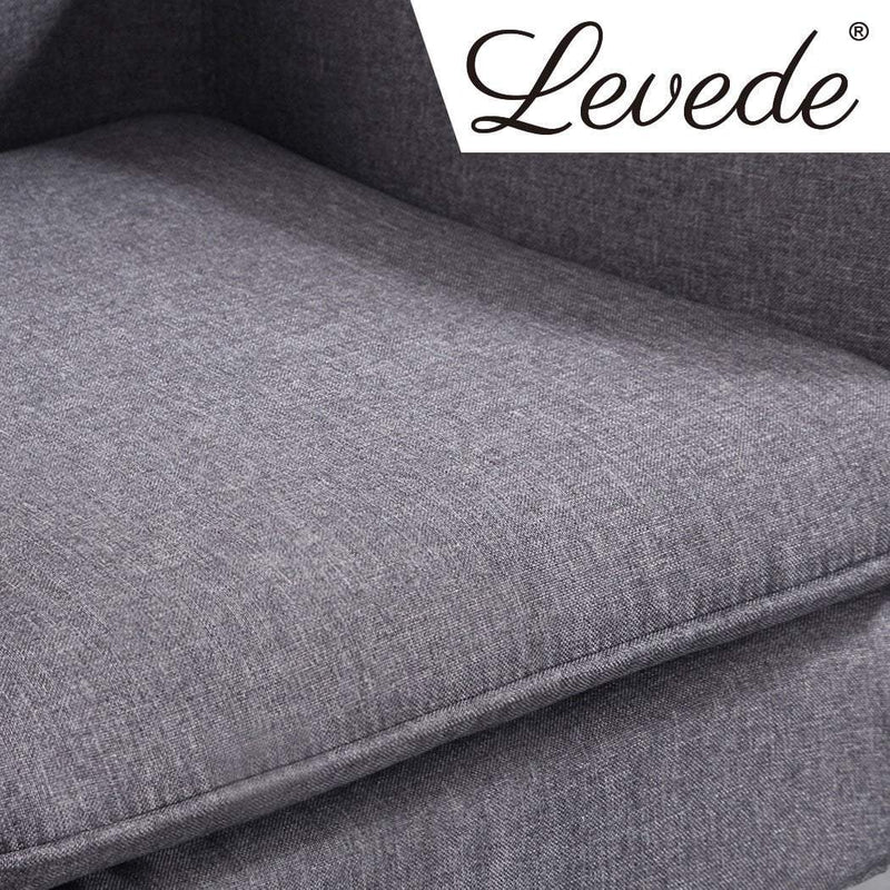 2x Levede Luxury Upholstered Armchair Dining Chair Accent Sofa Padded Fabric Payday Deals