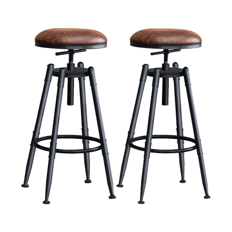 2x Levede Rustic Industrial Bar Stool Kitchen Stool Barstool Swivel Dining Chair Payday Deals