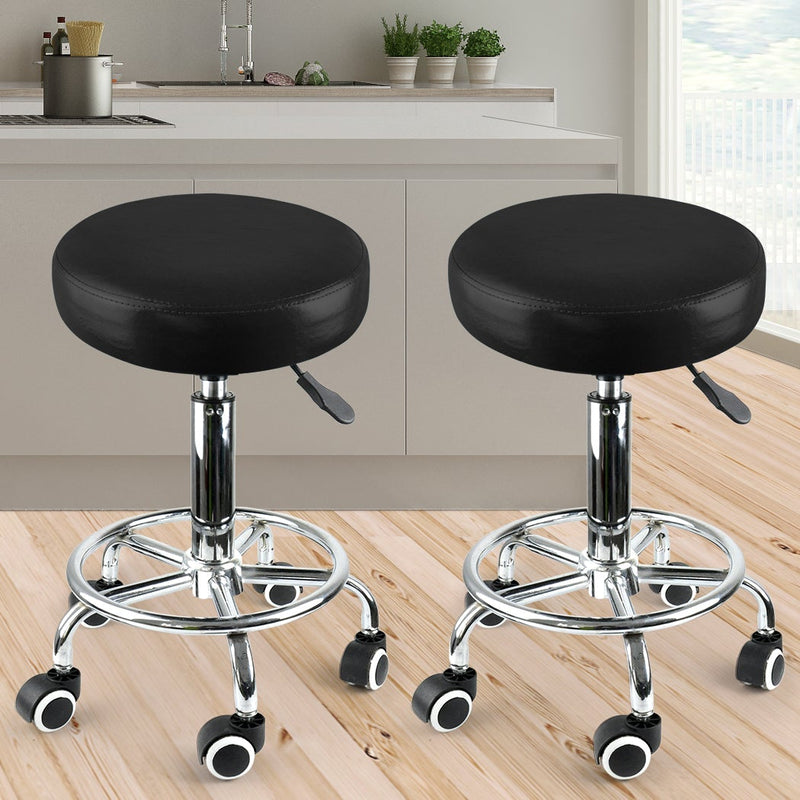 2x Levede Swivel Salon Barstool Hairdressing Stool Barber Chair Equipment Beauty Payday Deals