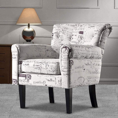 2x Levede Upholstered Armchair Dining Chairs Single Accent Sofa Padded Fabric Payday Deals