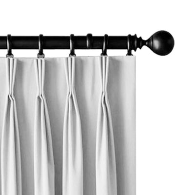 2X Pinch Pleat Pleated Blockout Curtains White 240cmx213cm