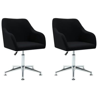 2x Swivel Dining Chairs Black Fabric Payday Deals