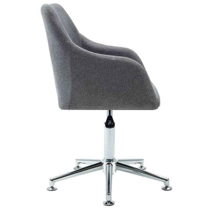 2x Swivel Dining Chairs Light Grey Fabric