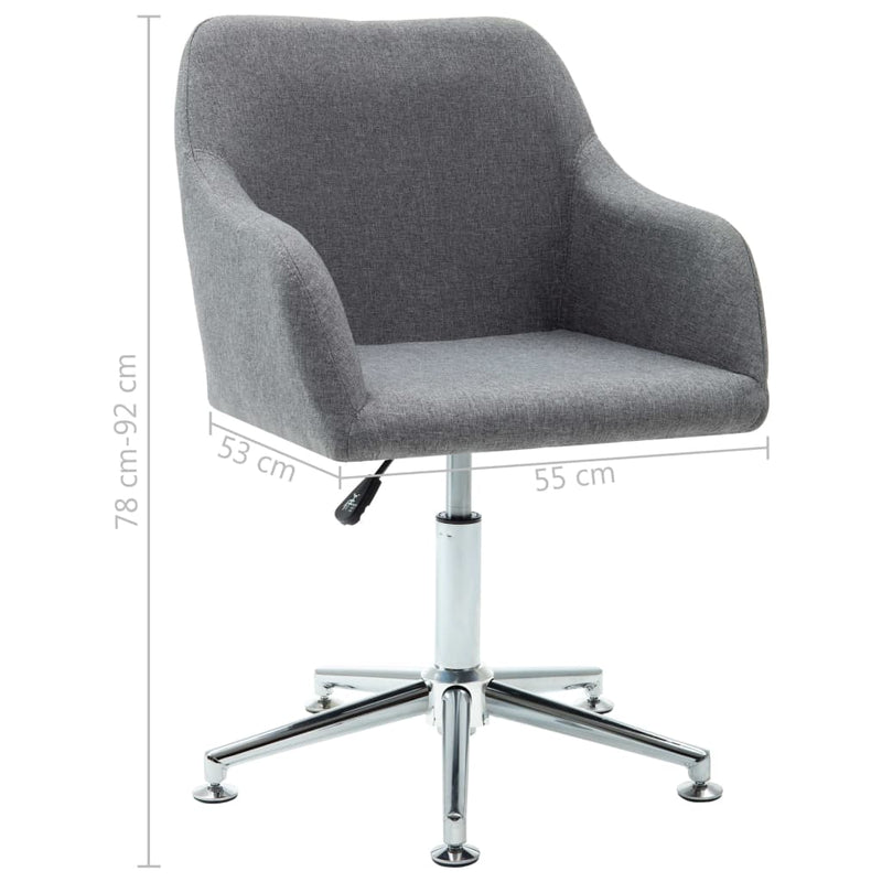 2x Swivel Dining Chairs Light Grey Fabric Payday Deals