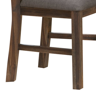 2x Wooden Frame Leatherette in Solid Wood Acacia & Veneer Dining Chairs in Chocolate Colour Payday Deals