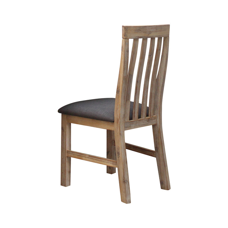 2x Wooden Frame Leatherette in Solid Wood Acacia & Veneer Dining Chairs in Oak Colour Payday Deals