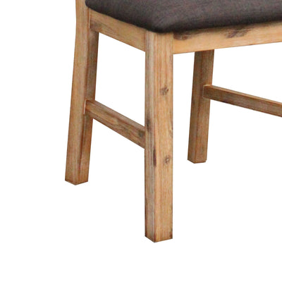 2x Wooden Frame Leatherette in Solid Wood Acacia & Veneer Dining Chairs in Oak Colour Payday Deals