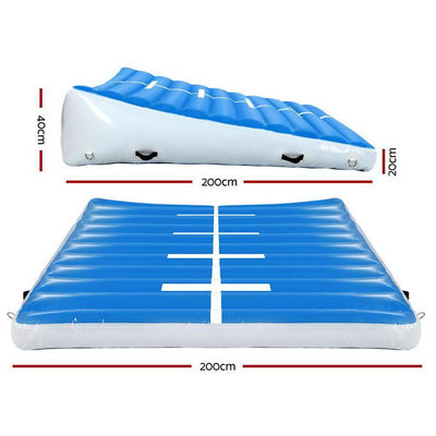 Everfit 2X2X0.4M Airtrack Inflatable Air Track Ramp Incline Mat Floor Gymnastics Payday Deals