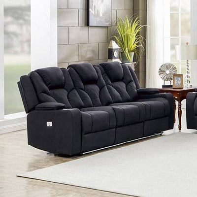 3+1+1 Seater Electric Recliner Stylish Rhino Fabric Black Lounge Armchair with LED Features Payday Deals