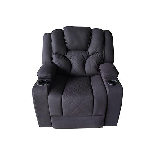 3+1+1 Seater Electric Recliner Stylish Rhino Fabric Black Lounge Armchair with LED Features Payday Deals