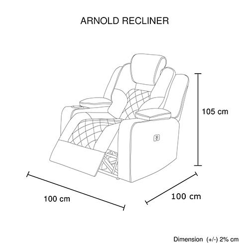 3+1+1 Seater Electric Recliner Stylish Rhino Fabric Black Lounge Armchair with LED Features Payday Deals