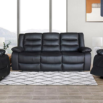 3+1+1 Seater Recliner Sofa In Faux Leather Lounge Couch in Black Payday Deals