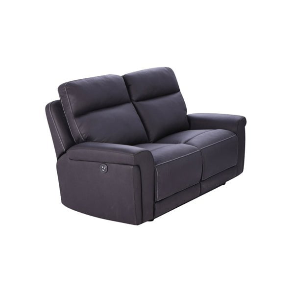 3+2+1 Seater Electric Recliner Sofa in Super Suede Fabric in Charcoal Color with Plastic Black Base Payday Deals