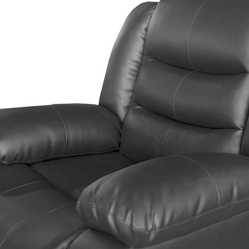 3+2+1 Seater Recliner Sofa In Faux Leather Lounge Couch in Black Payday Deals